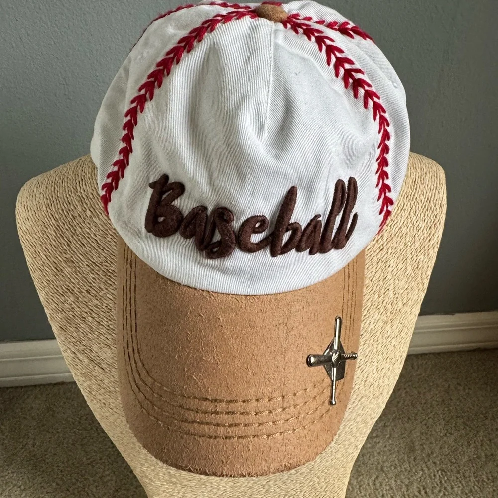 Baseball Cap with Red Stitching